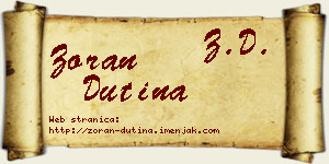 Zoran Dutina vizit kartica